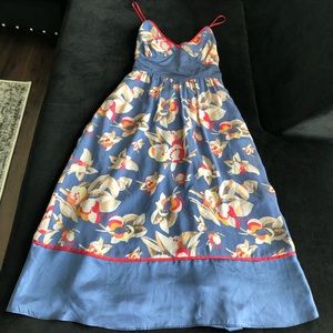 Ted Baker Blue Silk Floral Sundress Size 4